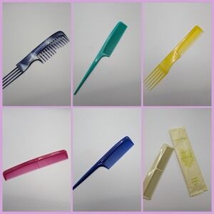 Vtg 90s USA Hair Comb Lot Glitter Hair Tool Pink Retro Y2K Revlon